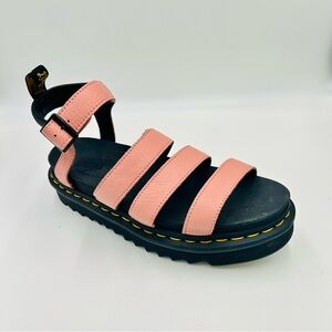Dr. Martens sandals Blaire Pisa Leather Platform Sandals pink Women Size 10
